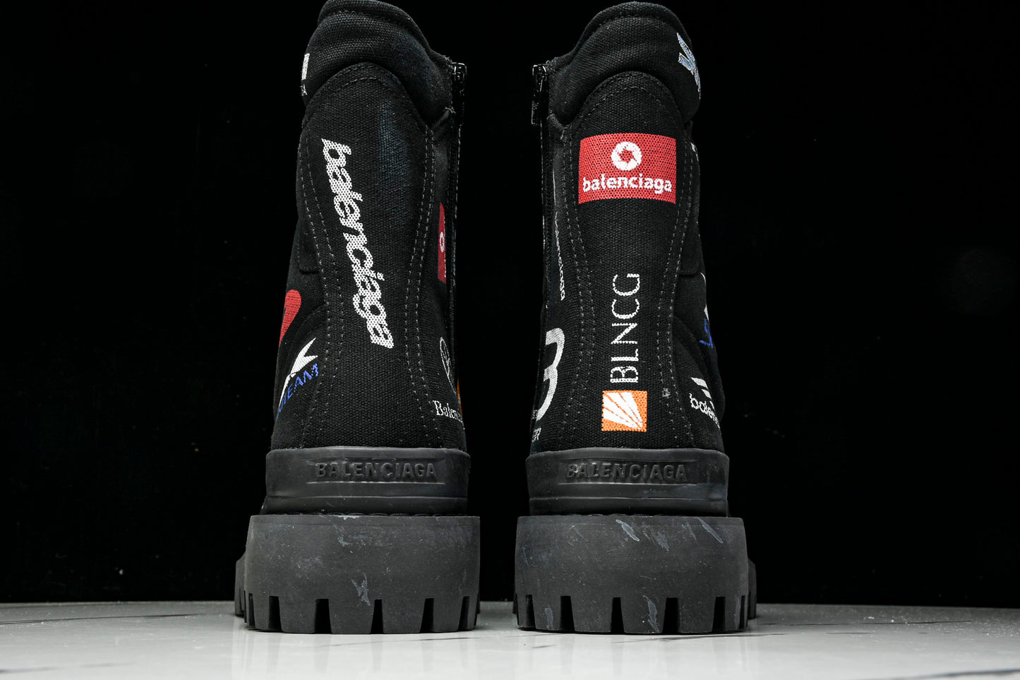Вalenciaga Combat Strike Boot 'Black Logos'