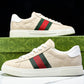 Guссi Ace Web 'Embossed Beige Monogram'