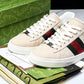 Guссi Ace Web 'Embossed Beige Monogram'