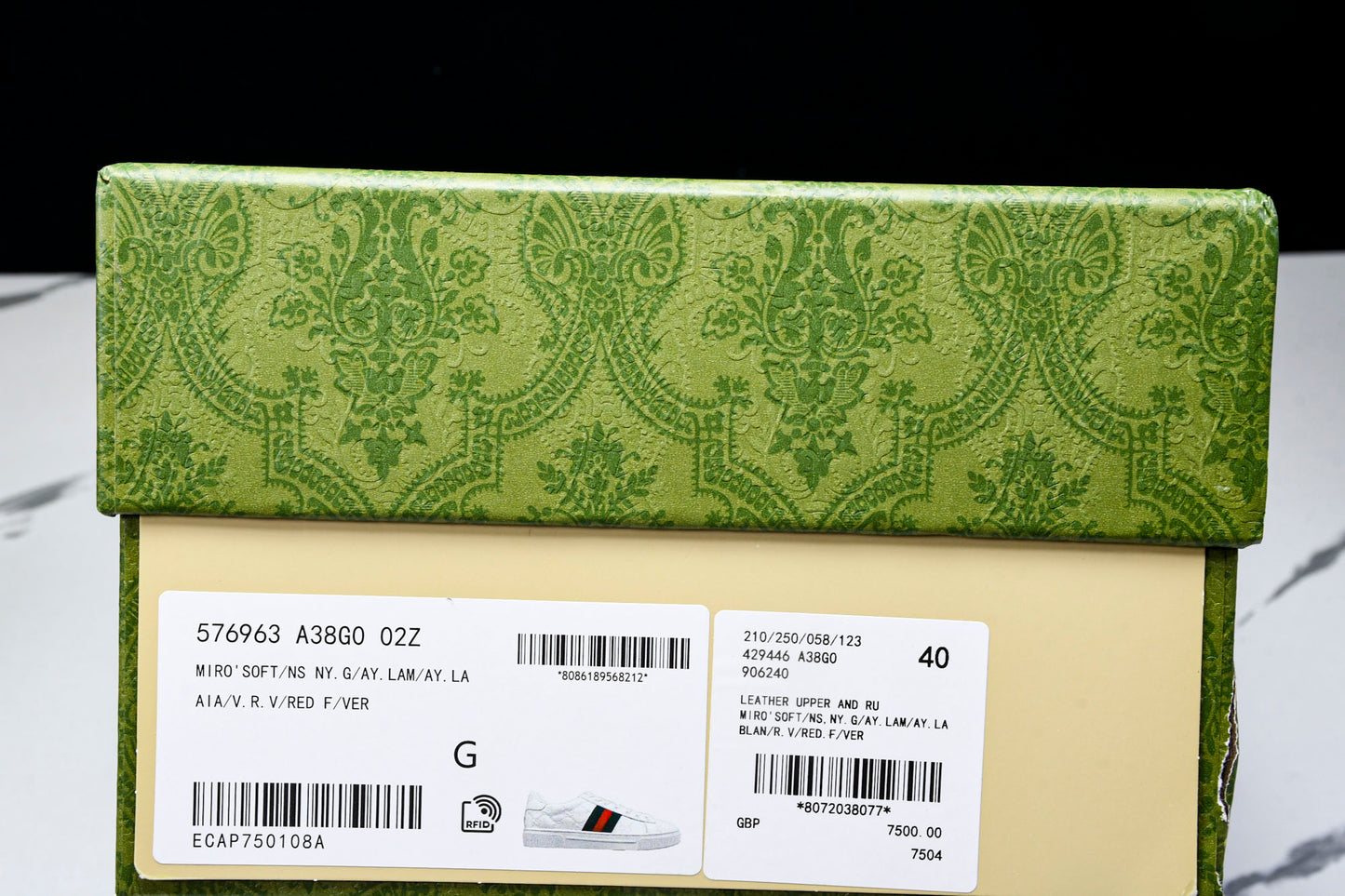 Guссi Ace Web 'Embossed White Monogram'