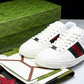 Guссi Ace Web 'Embossed White Monogram'