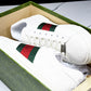 Guссi Ace Web 'Embossed White Monogram'