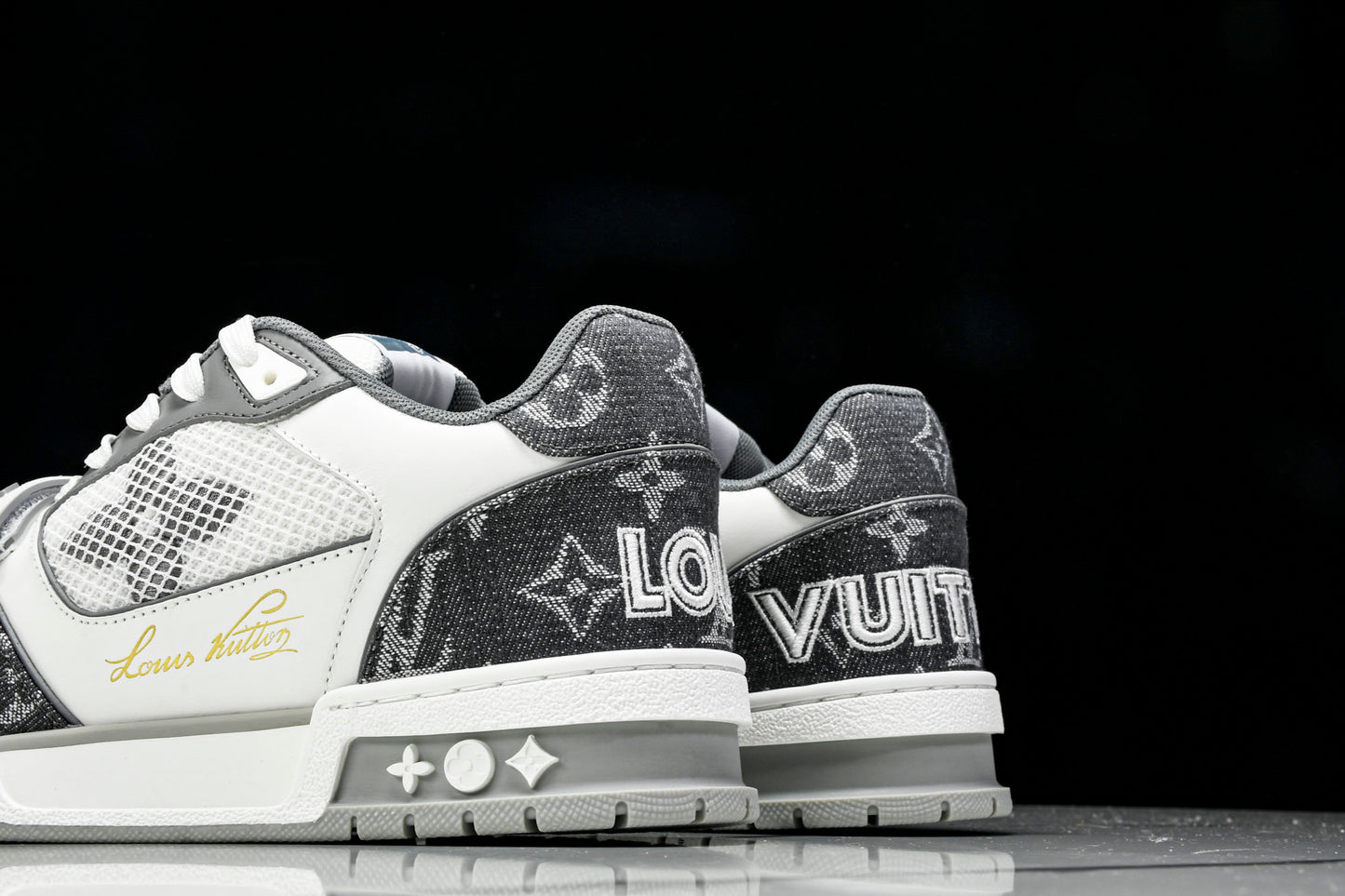 Louis Vuittоп Trainer Low Velcro Strap 'Monogram Denim Grey'