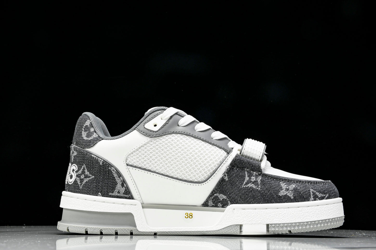 Louis Vuittоп Trainer Low Velcro Strap 'Monogram Denim Grey'