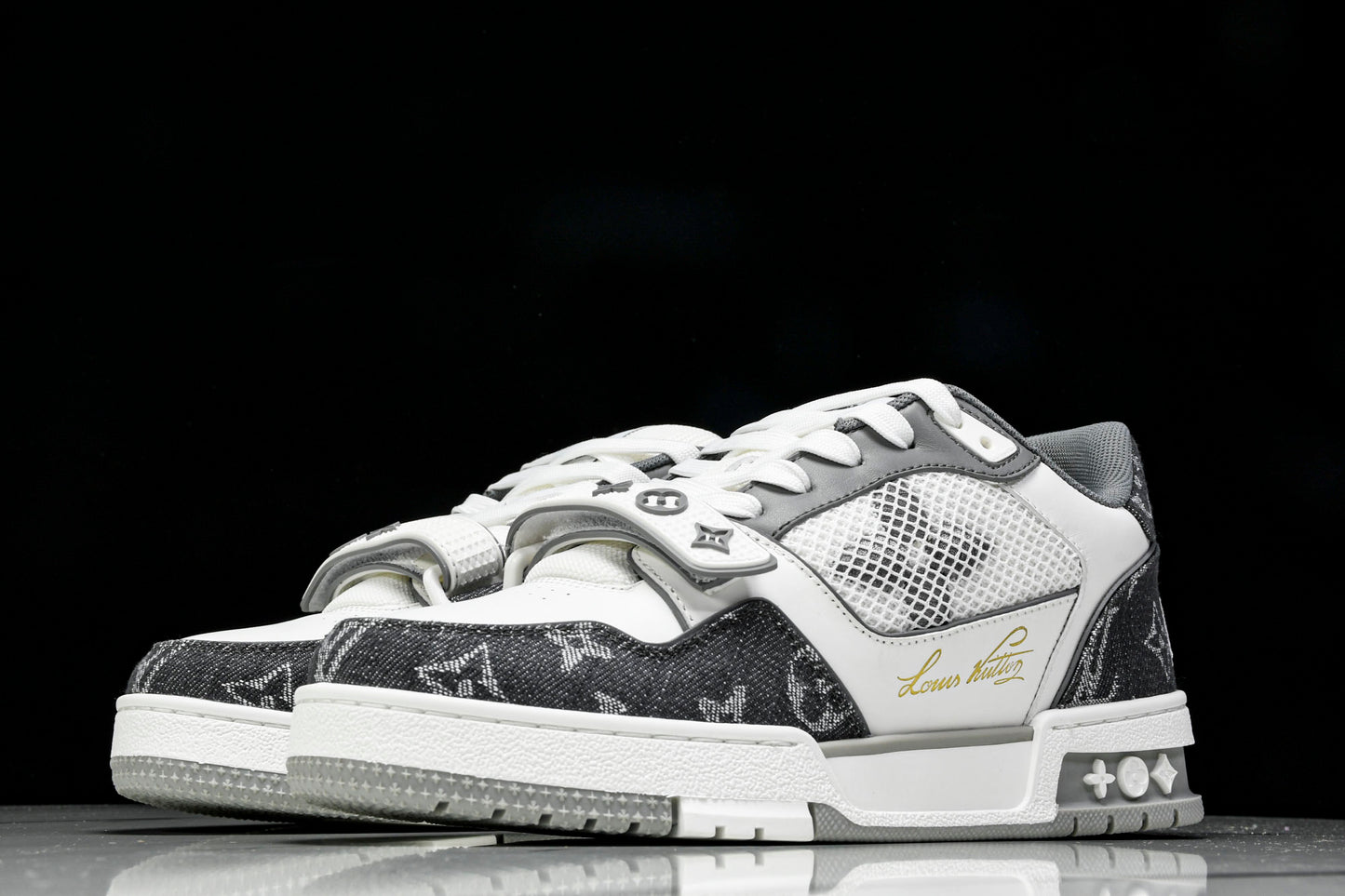 Louis Vuittоп Trainer Low Velcro Strap 'Monogram Denim Grey'