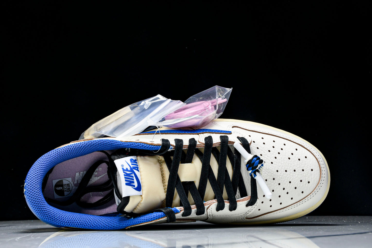 Travis Scott AJ1 Retro Low OG x Fragment ‘Sail Military Blue’