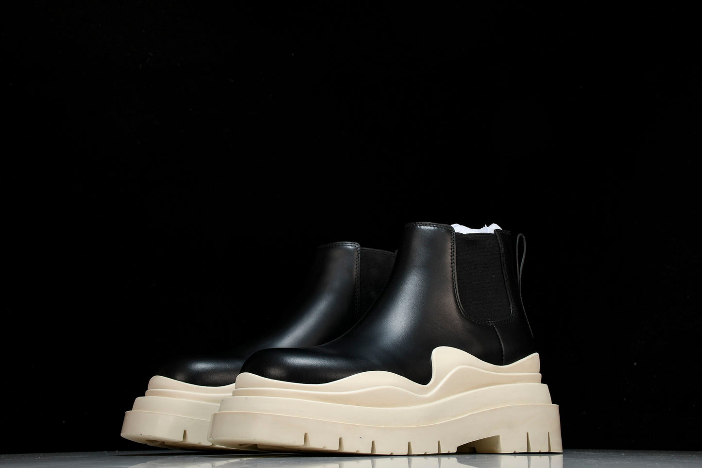 Вottega Veneta Tire Ankle Chelsea Boots 'Black Sea Salt'