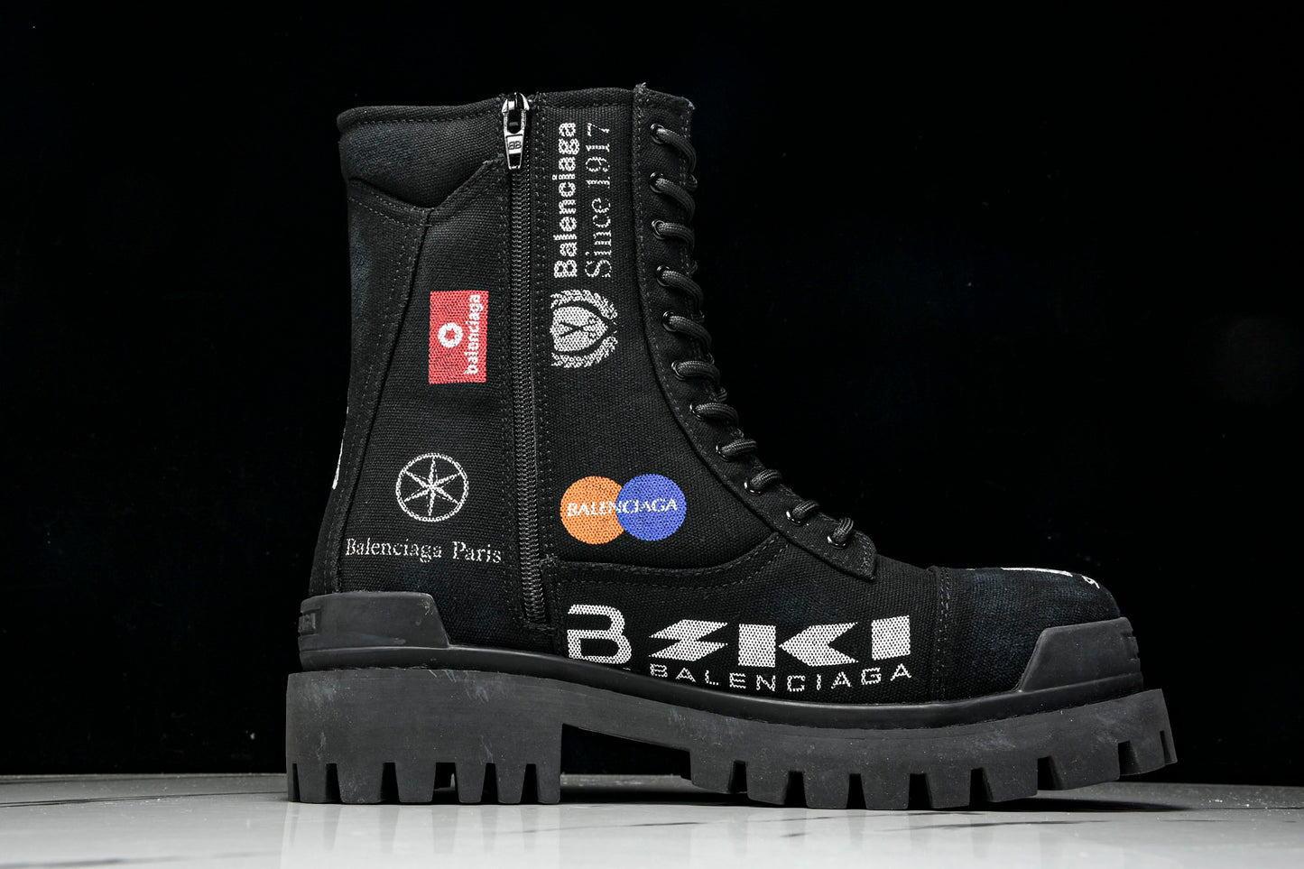 Вalenciaga Combat Strike Boot 'Black Logos'