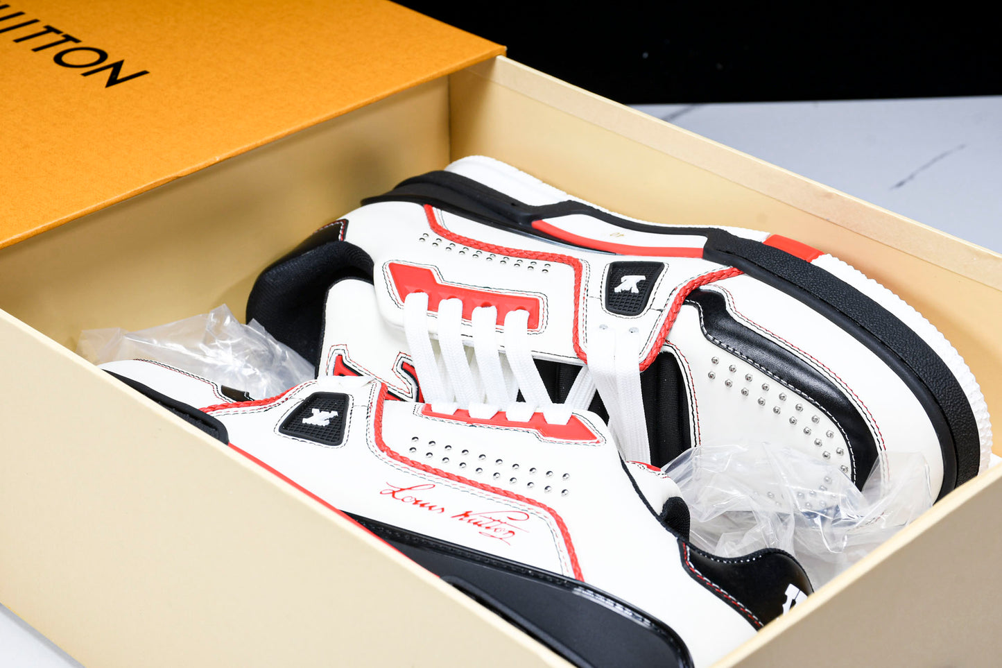 Louis Vuittоп Trainer Low Western 'White Red'