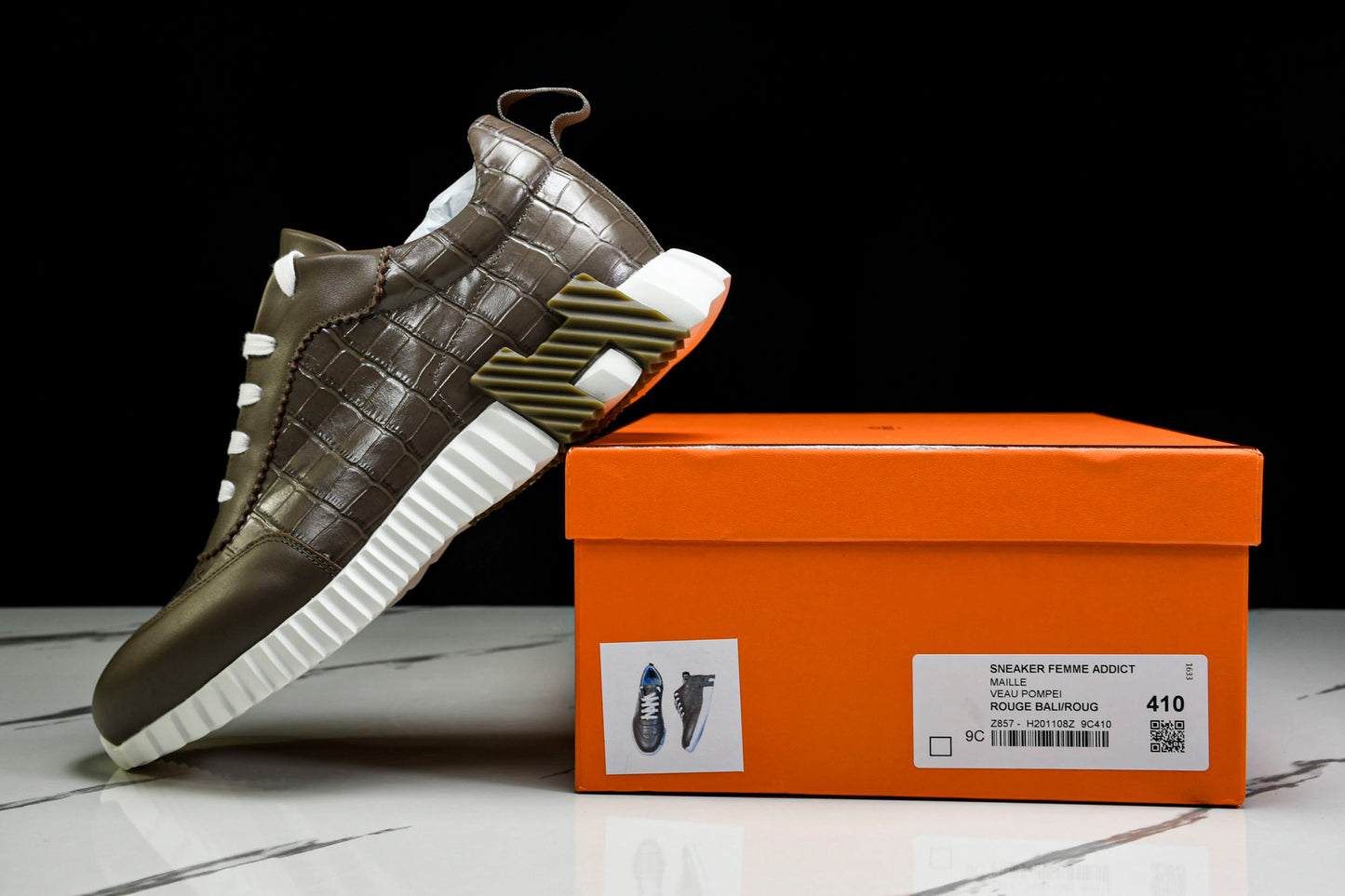 Нermès Bouncing Sneaker 'Etoupe Crocodile'