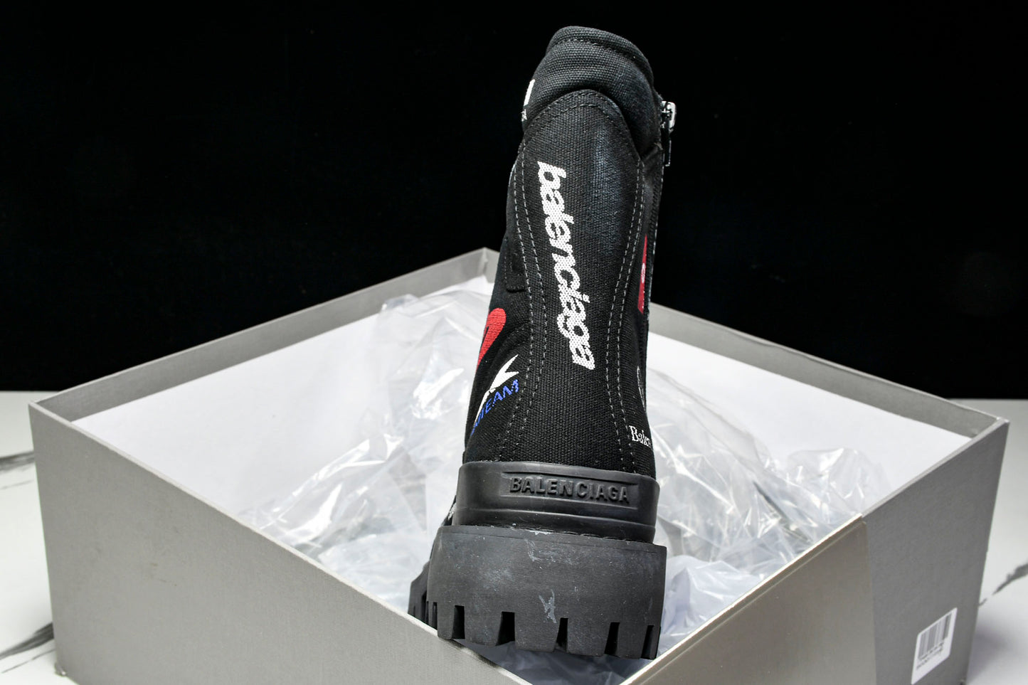 Вalenciaga Combat Strike Boot 'Black Logos'