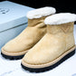 Prada Suede Booties 'Beige'